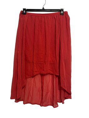 Lauren Conrad Womens Red High-Low Hem Skirt Size 14